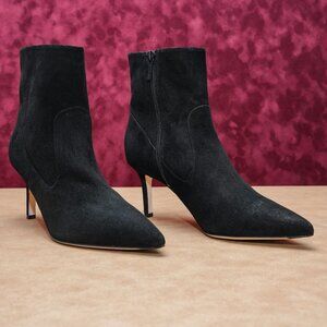 Veronica Beard Women Lisa Cap Pointy Toe Dress Heel Ankle Boots sz 10